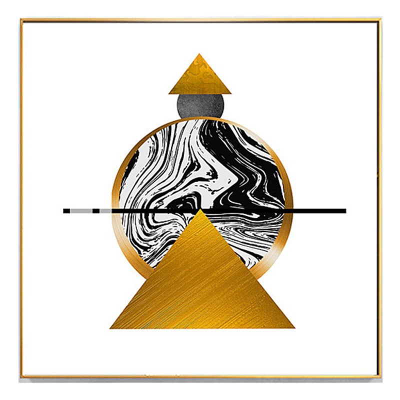Picture of Light Luxury Abstract Hanging Painting Creative Foil Gold Living Room Restaurant Entrance Art Geometric Color Block Graphic Decorative Painting Wholesale