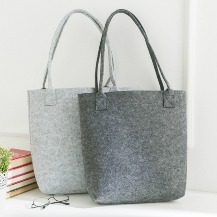 New Simple Large-Capacity Tote Bag Felt Handbag Shopping Bag Shoulder Bag Women's Bag Fashionable Versatile Felt Bag