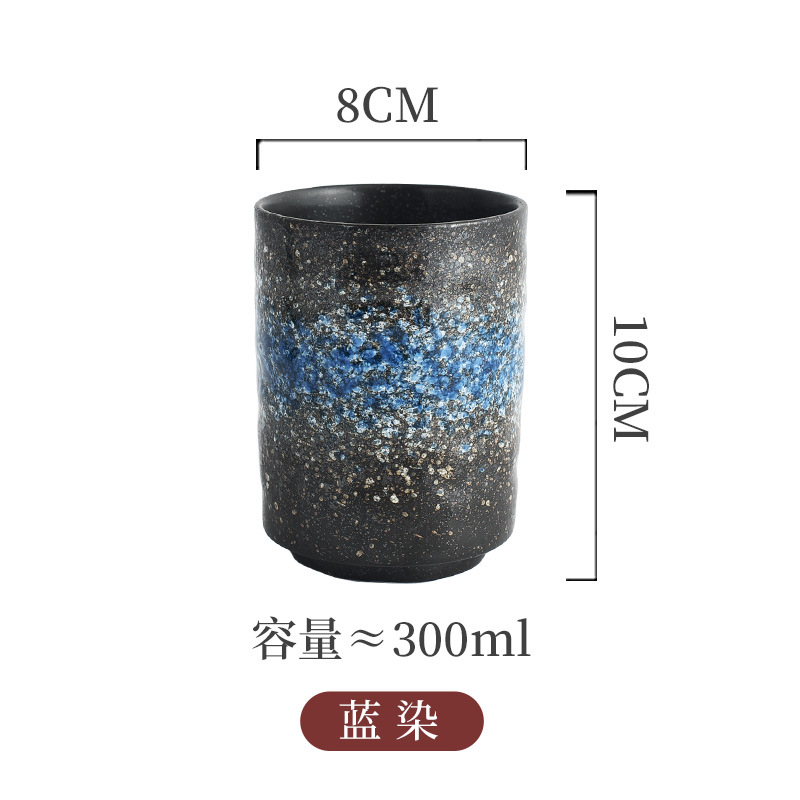 Picture of Japanese Style Creative Ceramic Vintage Tea Cup Sushi Cup Stoneware Straight Body Cup Stoneware Water Cup for Household Restaurant