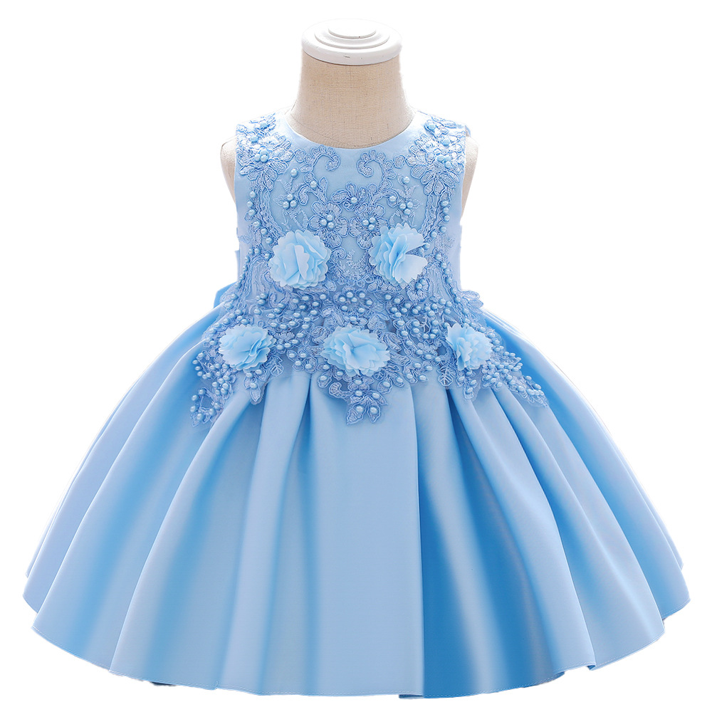 Picture of Amazon 2025 New Wholesale Women's Dress Puffy Wedding Dress Satin Flower Performance Girls Dress Princess Dress