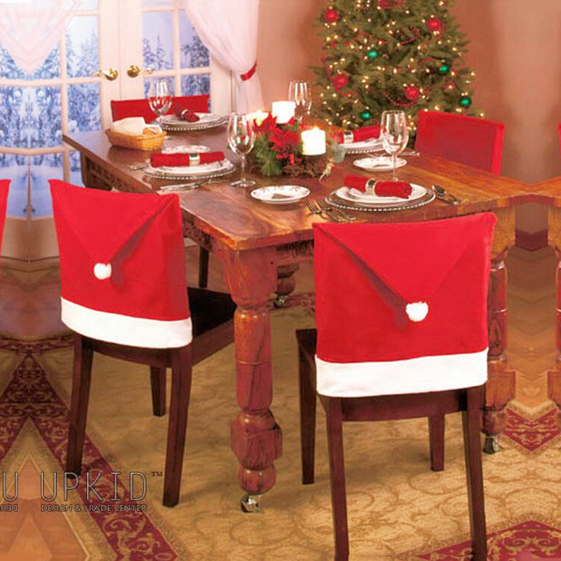 New Christmas Red Chair Cover Non-woven Christmas Large Chair Cover Christmas Dining Chair Cover Chair Cover