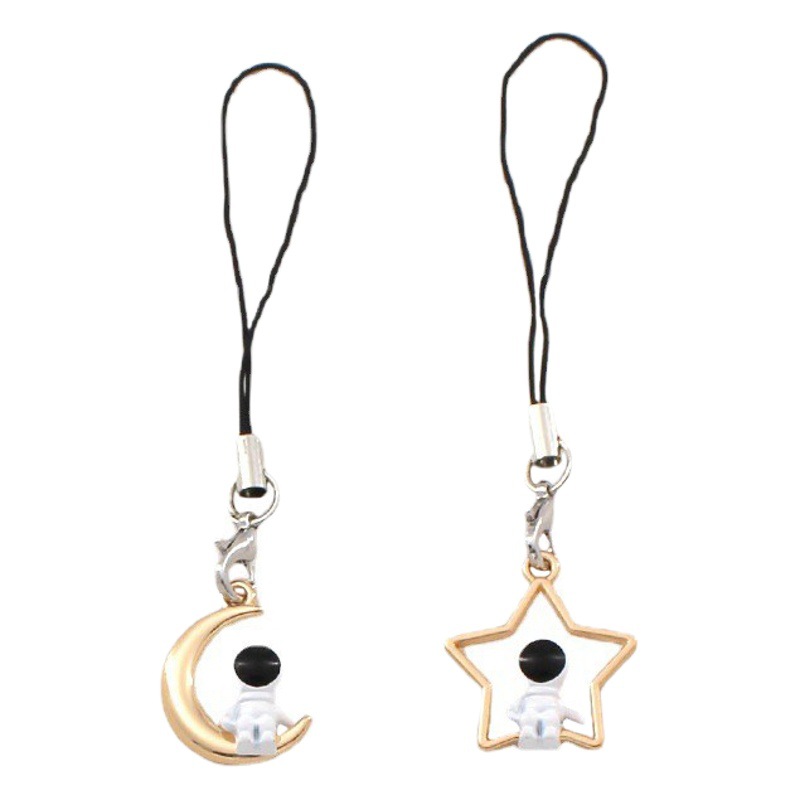 Three-dimensional cartoon astronaut mobile phone lanyard personalized short men and women pendant couple jewelry gift U disk ornaments