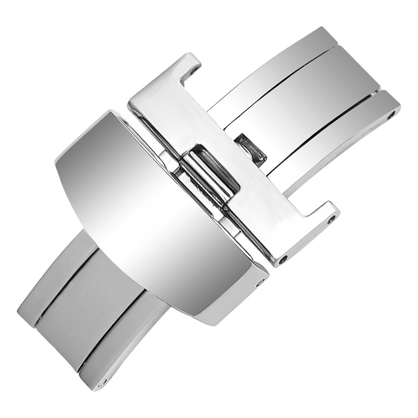 Spot wholesale high quality double pull butterfly buckle stainless steel butterfly buckle stainless steel buckle watch strap accessories manufacturers