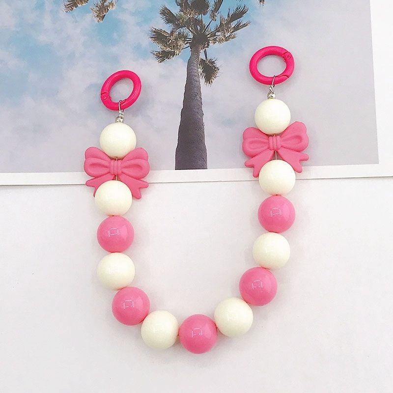 Picture of New Candy Color Acrylic Hand Chain Colorful Bow Bag Pendant Diy Mobile Phone Case Accessories Trend