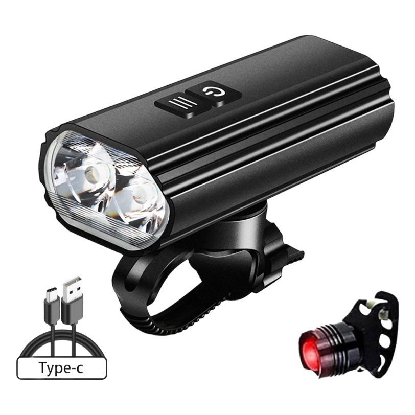 Cross Border Hot Sale 2T6 Bicycle Headlight Type-c Charging Outdoor LED Night Riding Patrol Adventure Light