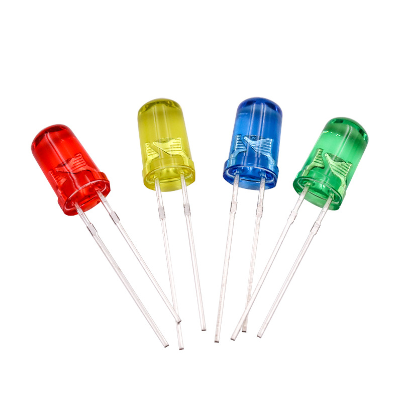 Picture of Manufacturer's 5mm Round Head Clear Short Legs with Edges Red Hair Red Green Hair Green Yellow Yellow Blue F5 High Brightness Led Lamp Beads