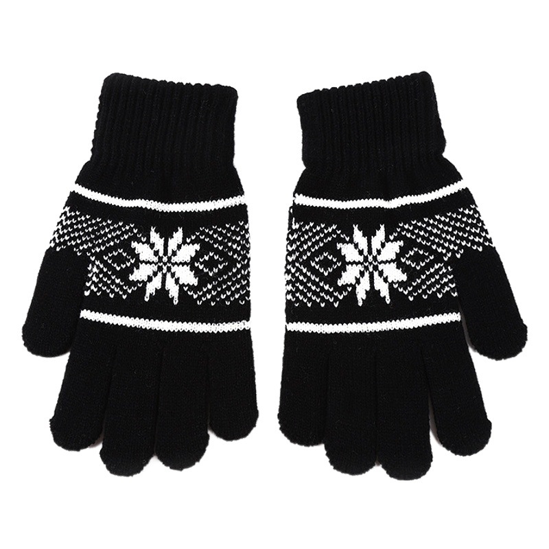 Winter Warm winter wool riding warm octagonal men's magic thickened knitted gloves