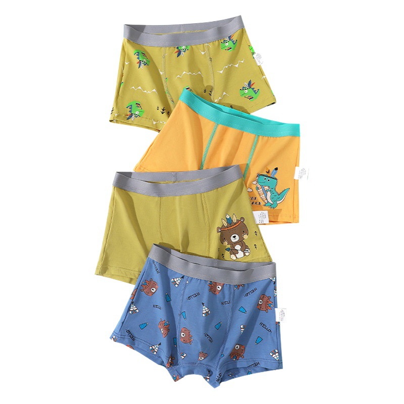 Children's Underwear Wholesale Pure Cotton Boys' Underwear Class a Pure Cotton All-Cotton Boys' Underwear Manufacturer In-Stock Supermarket Street Vendor