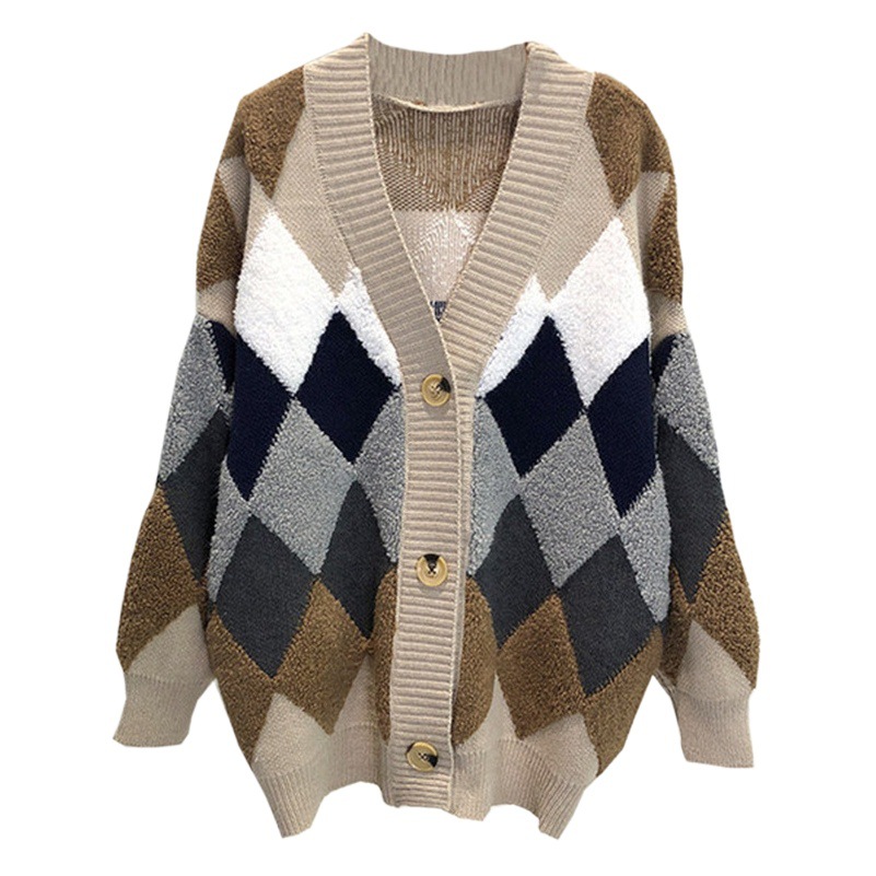 2023 New Korean Style Fairy Sweater Cardigan Women's Loose ins Super Fire Top Lazy Style Thick Knitted Sweater