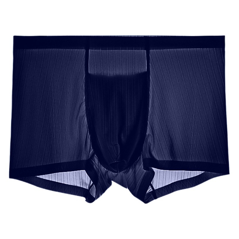 Underwear Men's Ice Silk Distinctive Youth Fashion Summer Four-Corner Trouser Head Ultra-Thin Traceless Breathable Flat-Corner Pants Comfortable