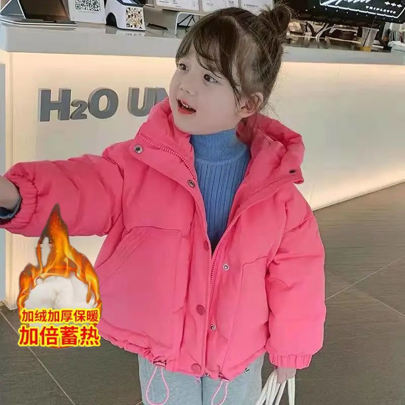 Picture of Girls' Cotton-padded Clothes Autumn and Winter Clothes New Style Girls Children's Fashionable Cotton-padded Coat Children's Bread Clothes Short Cotton-padded Coat Coat Trendy
