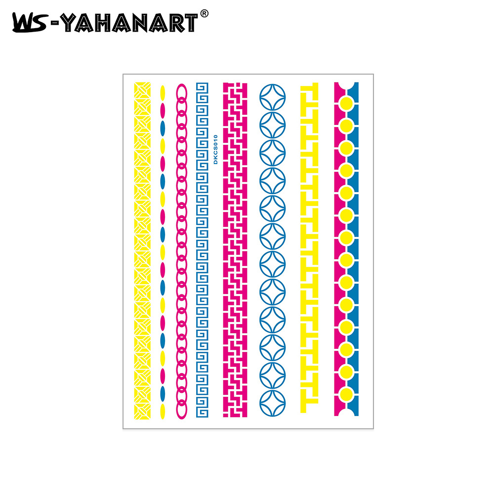 Picture of Cross-Border New Creative Fluorescent Flower Arm Tattoo Face Stickers Waterproof Feather Tattoo Arm Tattoo Stickers in Stock