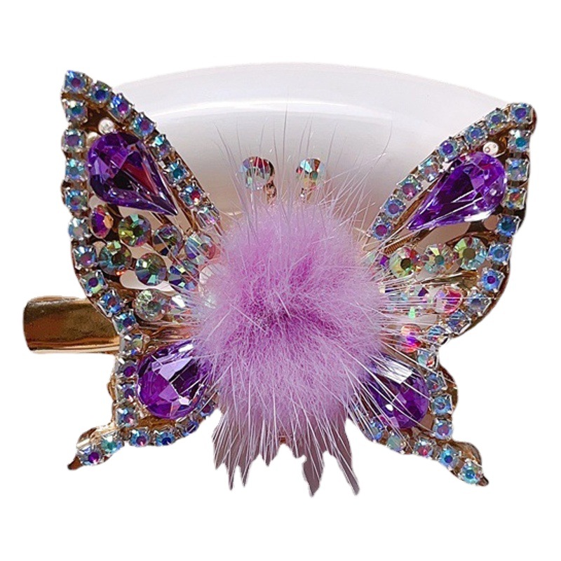 Korean style mink hair sweet hairpin moving butterfly bangs clip side clip girl duckbill clip top clip Net red hairpin