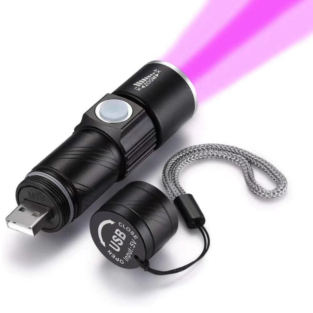 Picture of Cross-border Mini Flashlight Jade Jade Bacteria Purple Light Cat Moss Light Fluorescence Detection Banknote Inspection UV Light