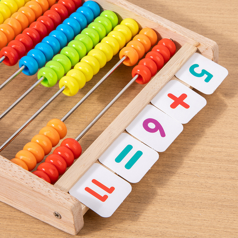 Picture of Children's Mathematics Arithmetic Teaching Aids Educational Toys 4-6 Counting Sticks Addition and Subtraction Calculation Frame Abacus Counter