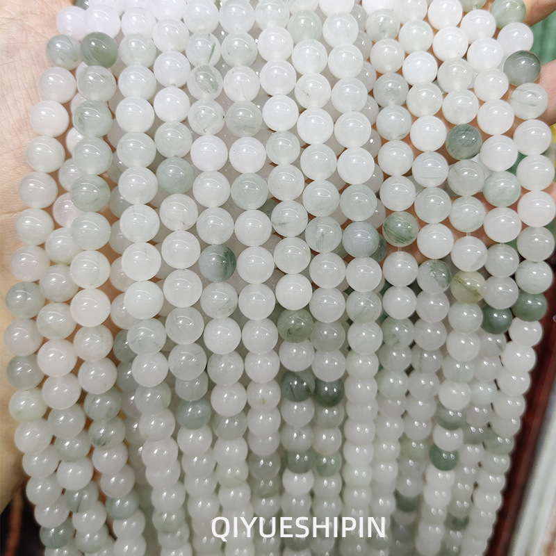 Picture of Tian Shan Cui round beads ice Jade loose beads natural jade round beads handmade diy bracelet jewelry accessories in stock wholesale