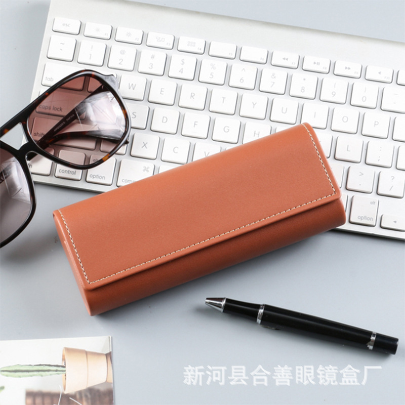 Picture of Girls' Glasses Case Portable Simple Leather Anti-pressure Retro Myopic Eyes Box Sunglasses Box Male LOGO Printing