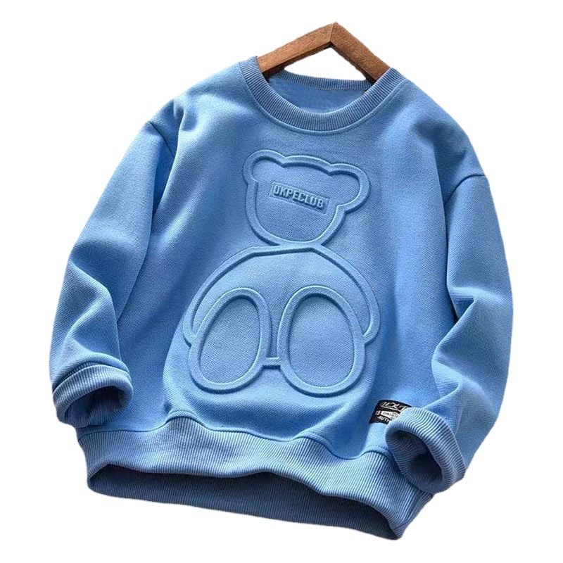 Picture of Children's Clothing Spring and Autumn Boys' Long-sleeved Top Autumn Clothing Large-size Children's Bear T-shirt Children's Autumn Clothes Base Shirt Thin Sweater