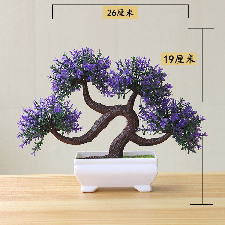 Picture of Sakura Snowball Simulated Plant Potted Grass Ball Bonsai Small Tree Home Decoration Flower Ornament Creative Mini Small Round Ball