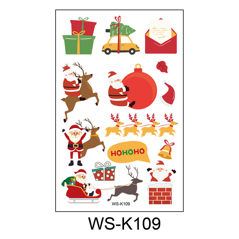 Picture of New Christmas Tattoo Sticker Children Cartoon Holiday Party Atmosphere Eco-friendly Waterproof Face Sticker Elk Tattoo Sticker
