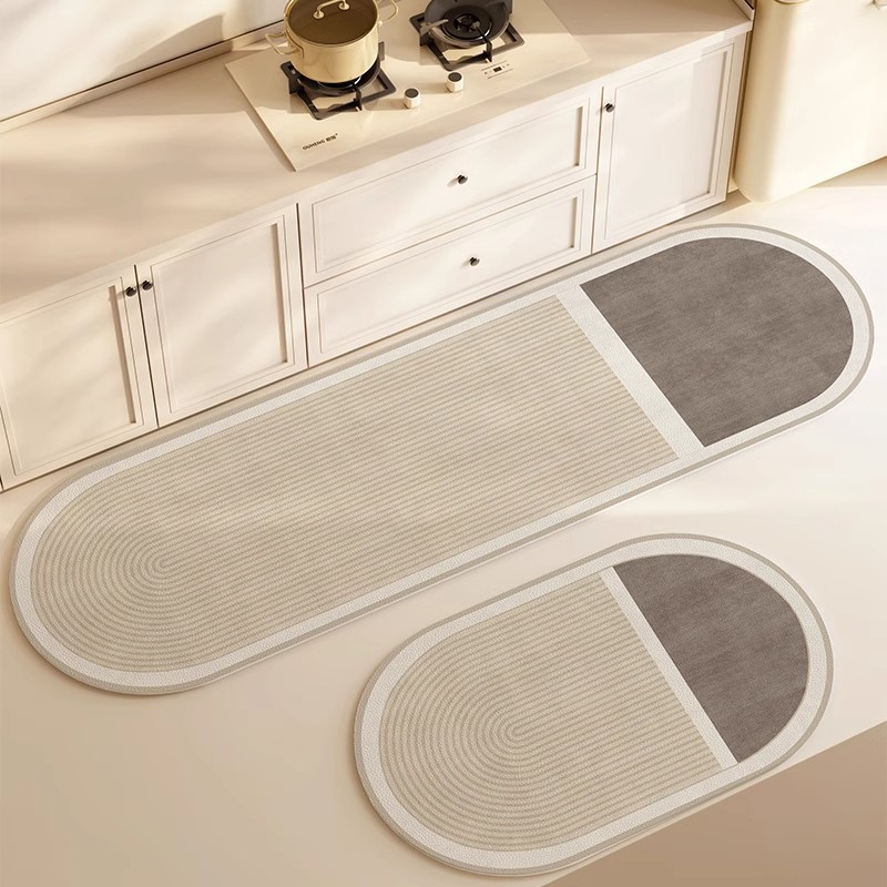 Japanese-style line kitchen floor mat quick-drying and easy-to-absorb foot mat two-piece combination long strip non-slip mat diatom mud floor mat