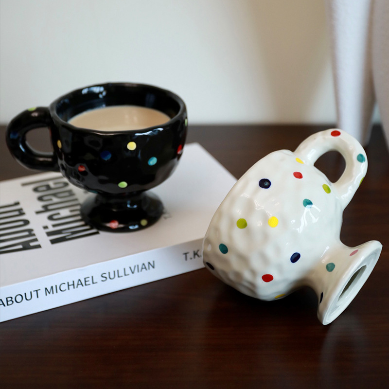 Picture of Personalized Simple Ceramic Creative Mug Hand Kneading Irregular Couple Hand Gift Drinking Cup Tea Cup Tall Coffee Cup