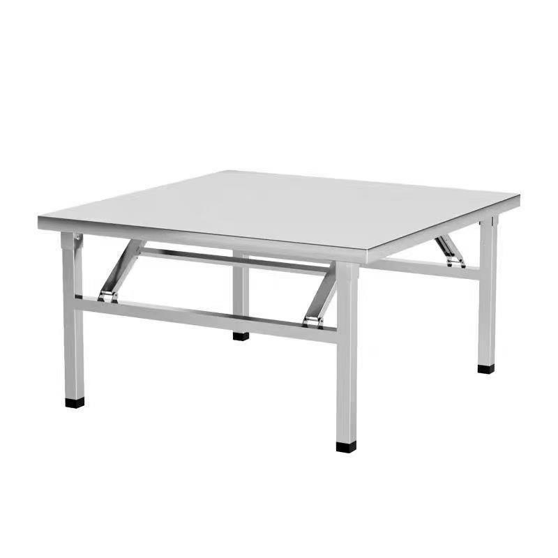 Thickened galvanized folding table square outdoor portable commercial home installation free dining table, barbecue table and floor stall