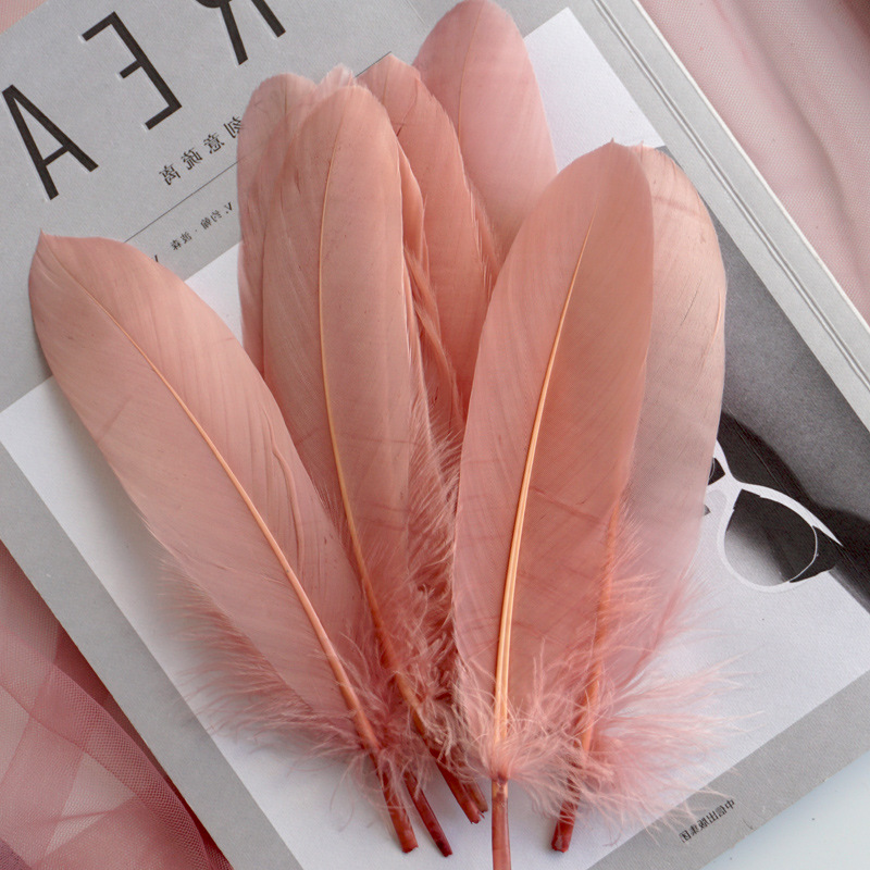 Picture of Feather color goose feather hard big floating dream catcher sunflower kindergarten handmade art class material wings decoration
