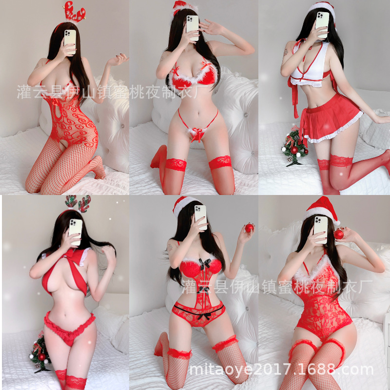 Christmas Sexy Underwear Cute Elk Winter Plush Suit Sexy Party Stage Performance Uniform