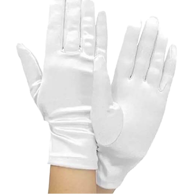 Halloween Christmas short multi-color evening dress fun performance satin nylon spandex stretch satin gloves L22