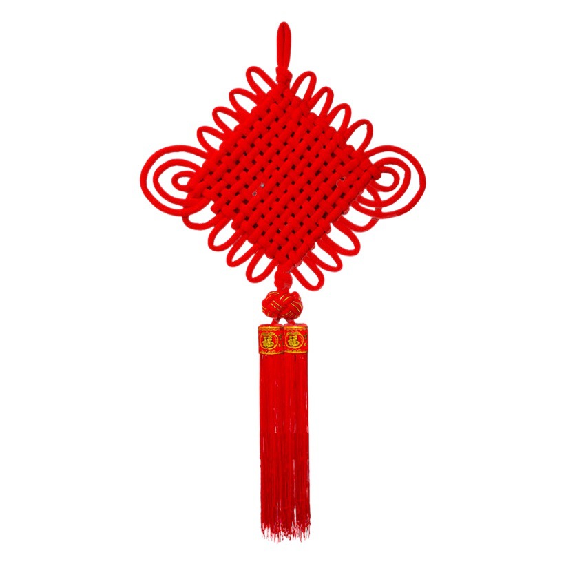 Flannel Woven Chinese Knot Wholesale Large Hanging Ornaments Spring Festival New Year Festive Real Estate House Decoration Chinese Knot Pendant