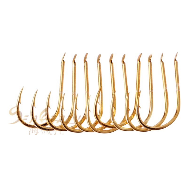 Cassji Fishing Raft Fishing Hook with Barbed High Carbon Steel Golden Competitive Qianyou Fishhook Fishing Gear Small Package Wholesale