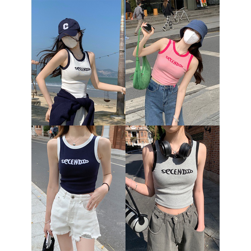 White camisole women's summer slimming inner wear hot girl I-shaped bottoming short sleeveless top