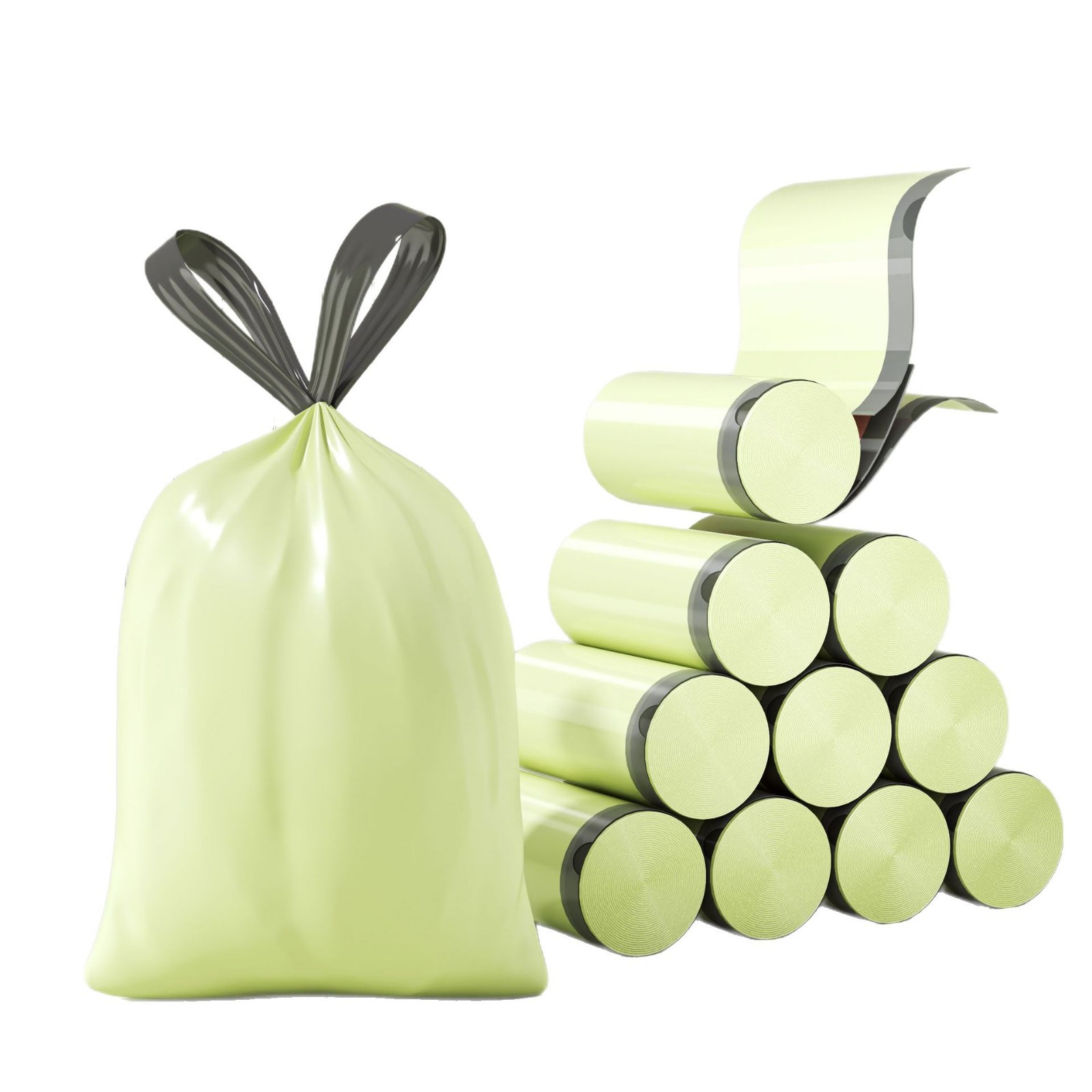 Picture of Tear-free Garbage Bag Thickened Drawstring Household Kitchen Dormitory Portable Super-large Roll Automatic Wrap-up Garbage Plastic Bag