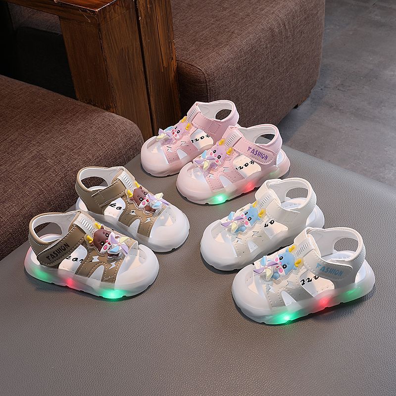 Picture of 2024 summer new 0-1-3-6 years old children's sandals children's shoes luminous toddler shoes soft