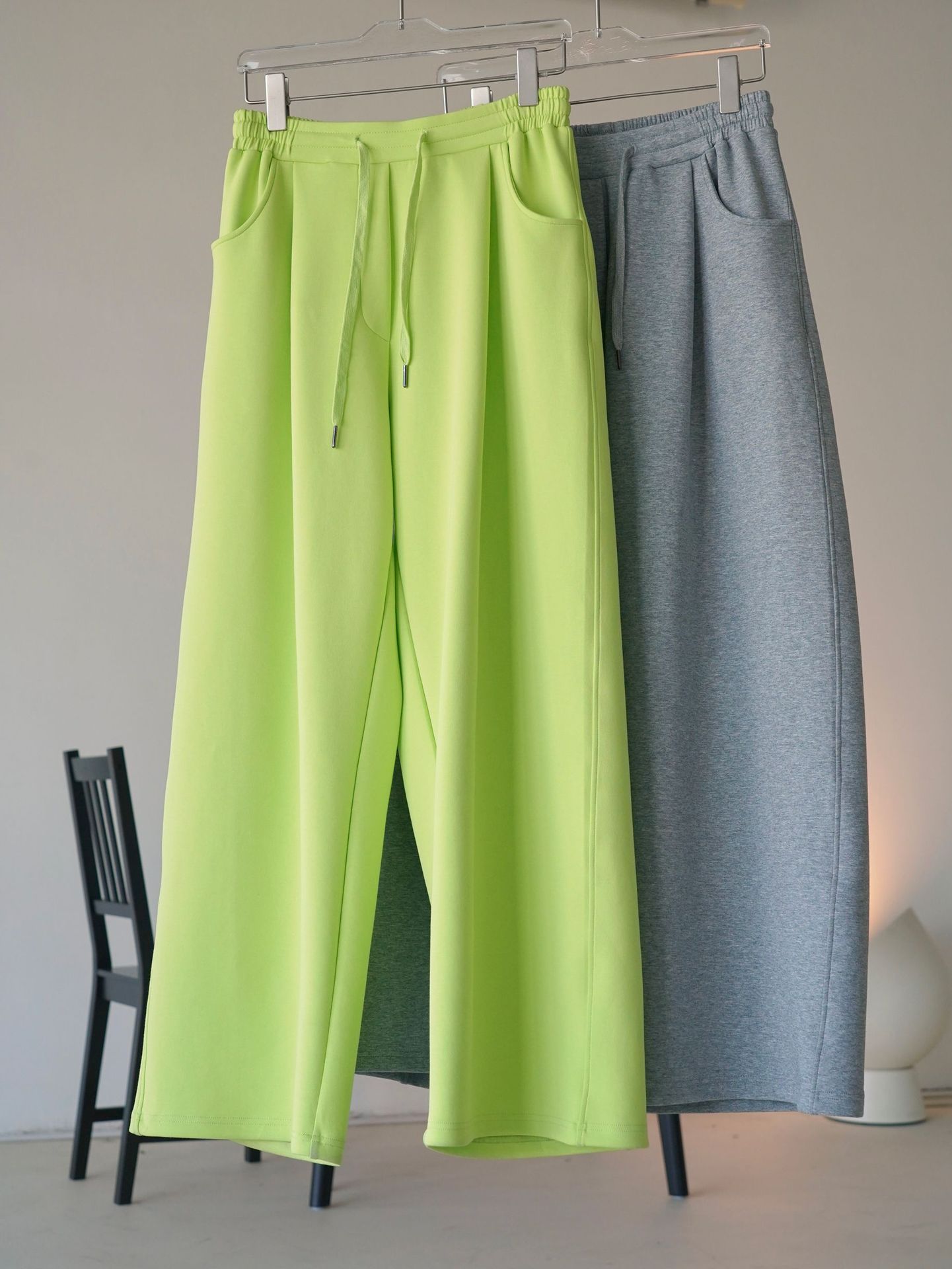 Picture of Lu Fu Spring New Korean Ins Casual Air Layer Sweatpants Loose Silhouette Wide Leg Slimming Look Sports Pants for Women