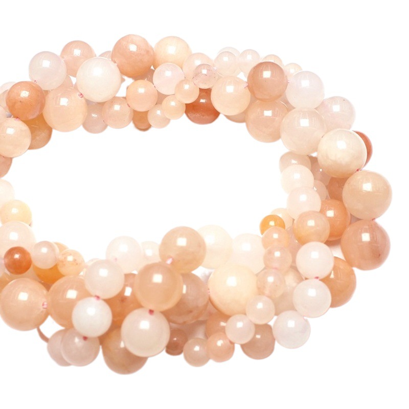 Natural pink Dongling Dongling Jade round beads loose beads beads semi-finished products wholesale handmade DIY bracelet necklace accessories
