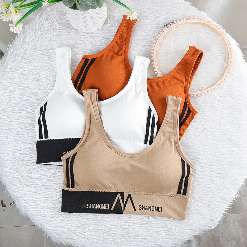Picture of European and American Style Explosions M Letter Beautiful Back Wrapped Breast Tube Top Underwear Women's Sports Yoga No Steel Ring Vest Bra Women