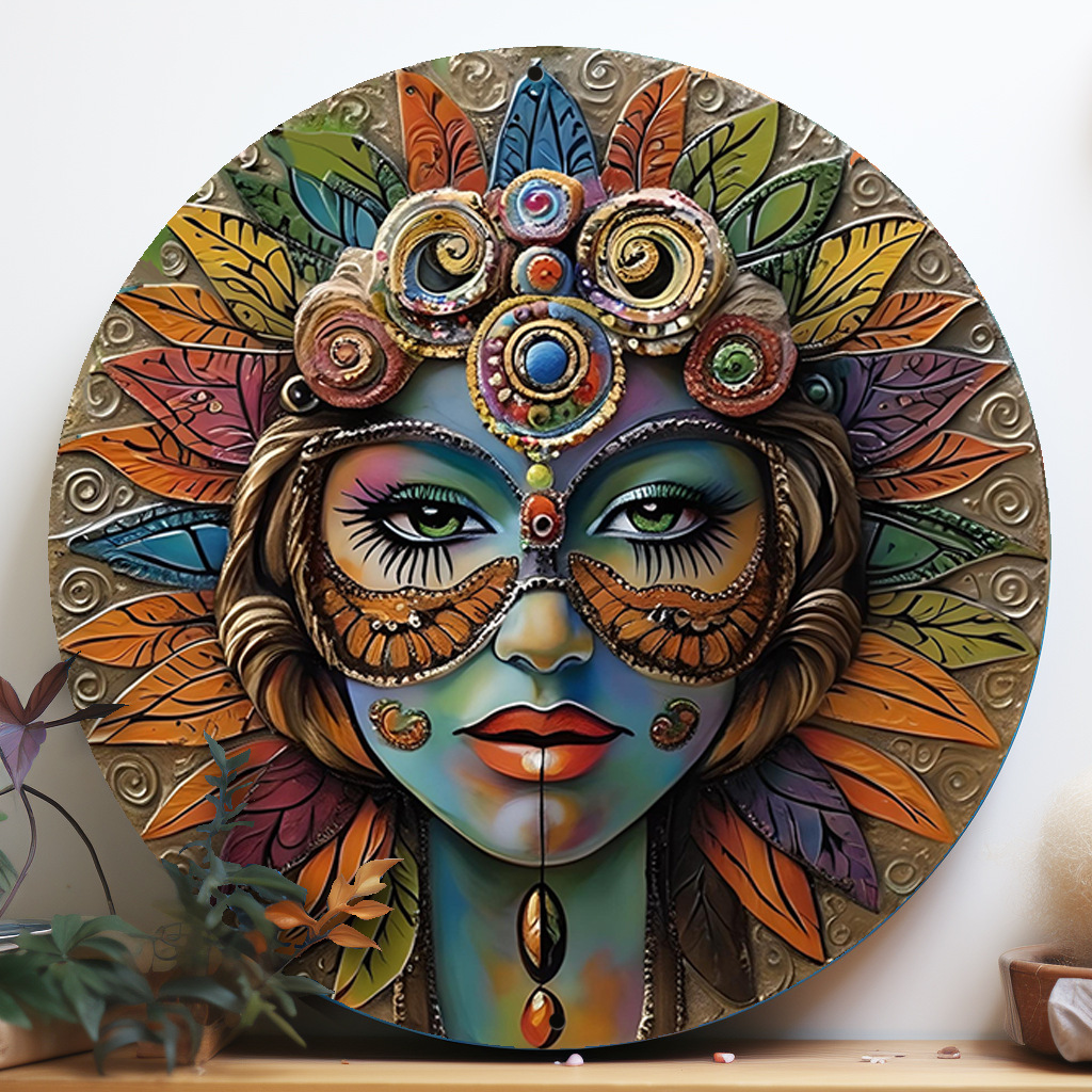 Cross-border explosions support a generation of hair, 20*20cm thick round aluminum decorative painting ornaments handmade