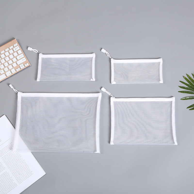 Picture of Mesh Toy Storage Transparent Zipper Bag Nylon Plus Upgrade Encryption Mesh Pencil Bag Student Examination Pencil Bag Makeup Wash