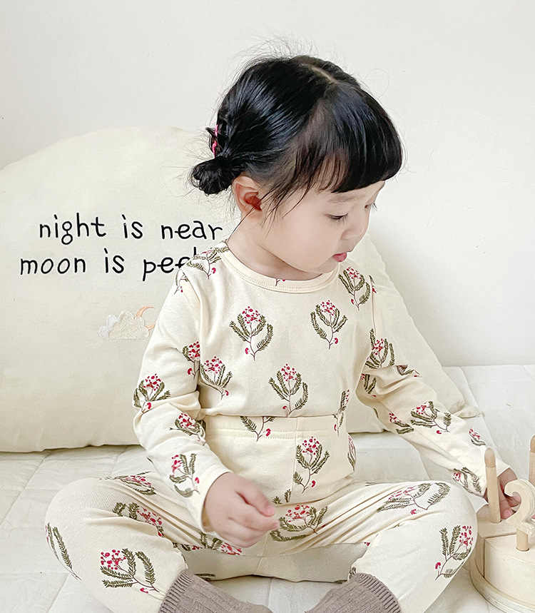 Picture of Children's Pajamas suit Baby's Christmas Home Clothes Class A Boys' Pajamas Girls' Long Sleeve Trousers