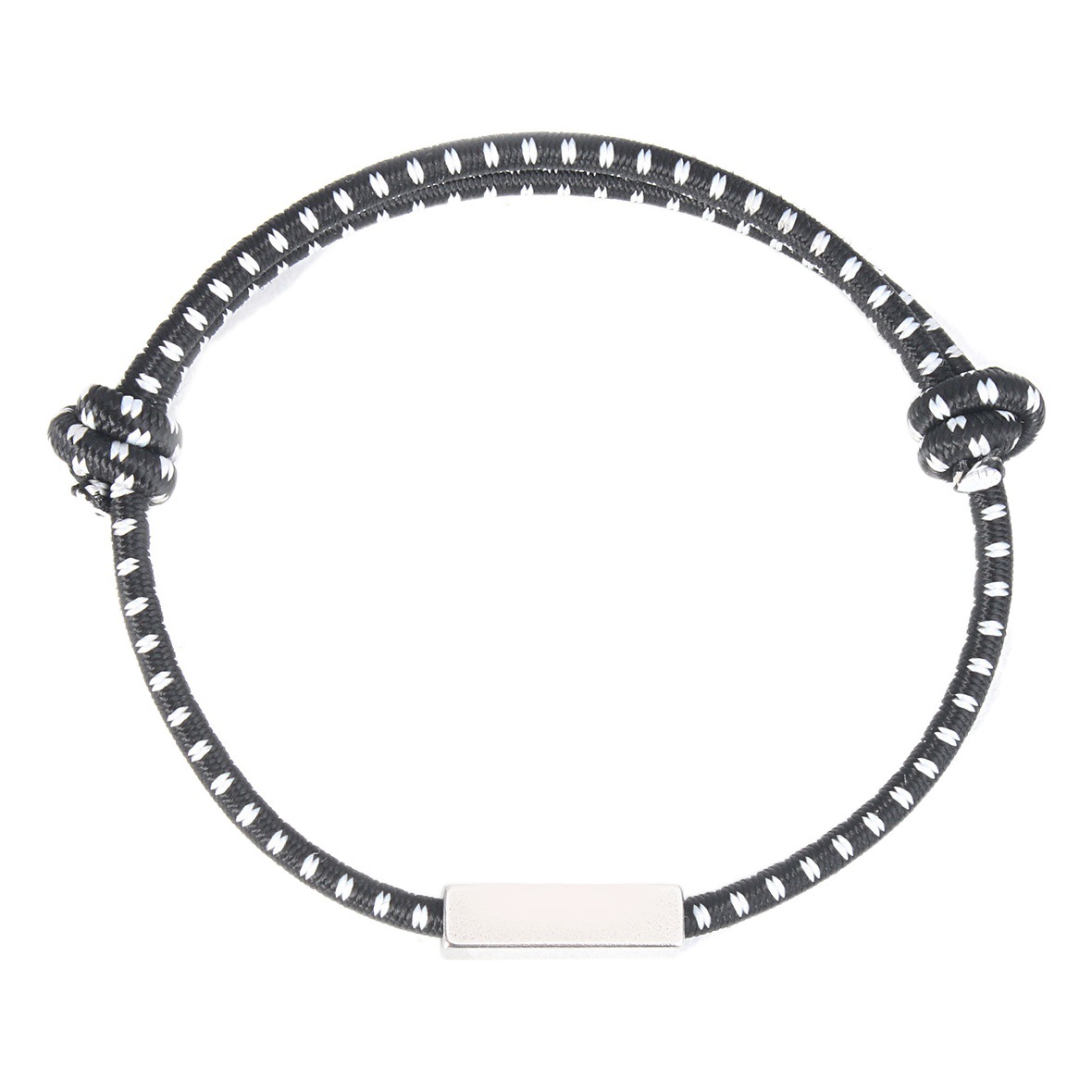 2022 new simple stainless steel rubber elastic rope adjustable bracelet men and women hand rope jewelry wholesale lettering