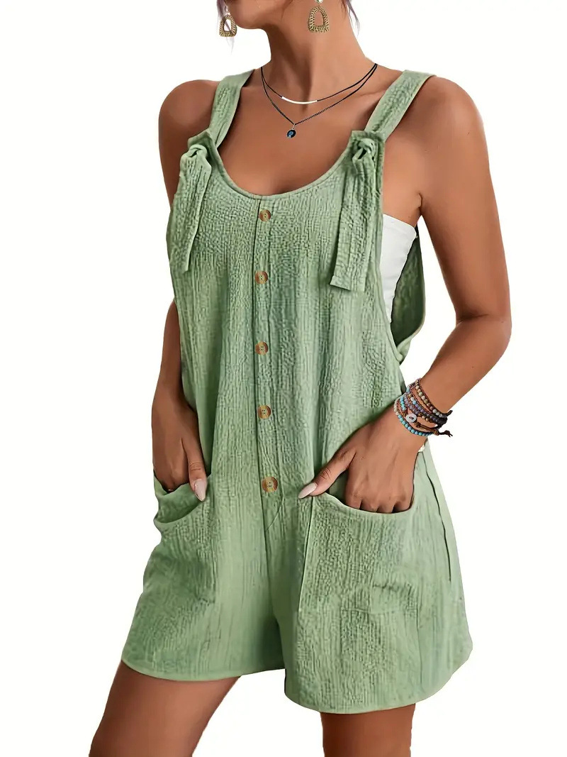 Picture of Cross-Border 2024 European and American Clothing Amazon Summer Casual Fashion Suspender Shorts Jumpsuit Overalls for Women