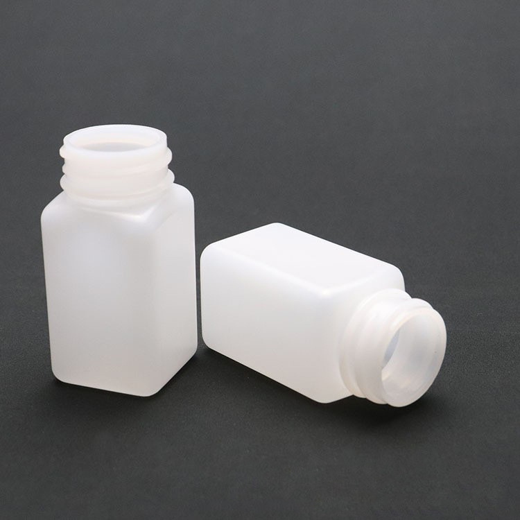 45ml plastic bottle square bottle HDPE material screw cap children-proof square bottle square small jar screw cap