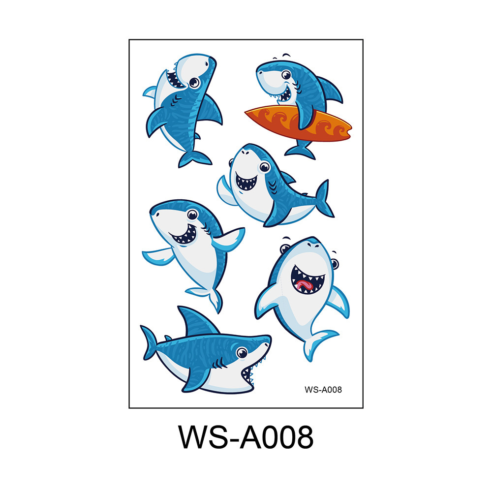 Picture of Spot Wholesale Children's Cartoon Original Tattoo Stickers Marine Animal Summer Tattoo Stickers Dolphin Shark Little Whale