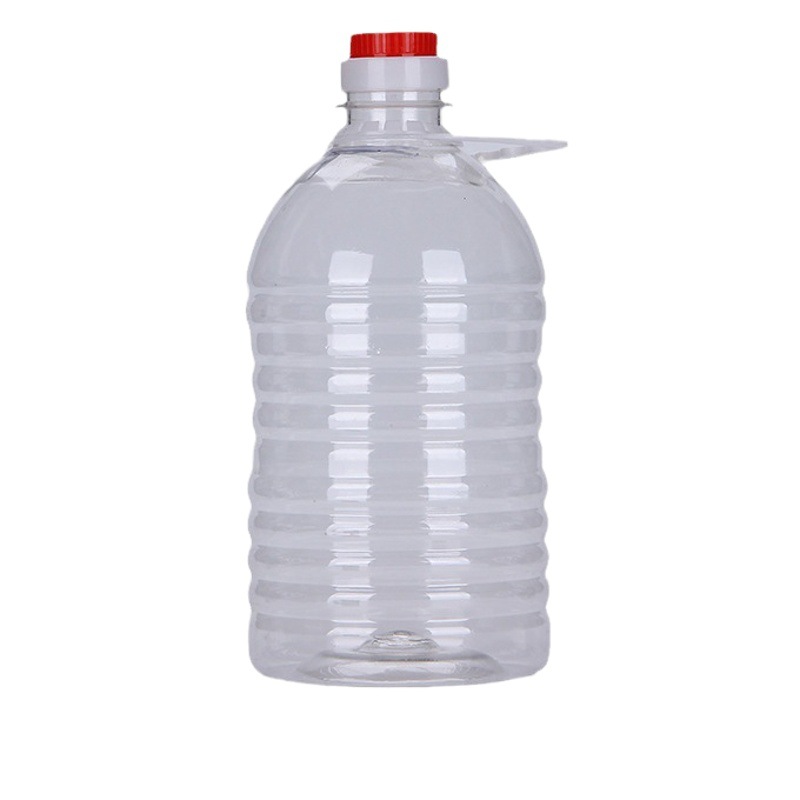 In stock wholesale pet transparent plastic square salad oil barrel 5.35L oil barrel with lid wine barrel