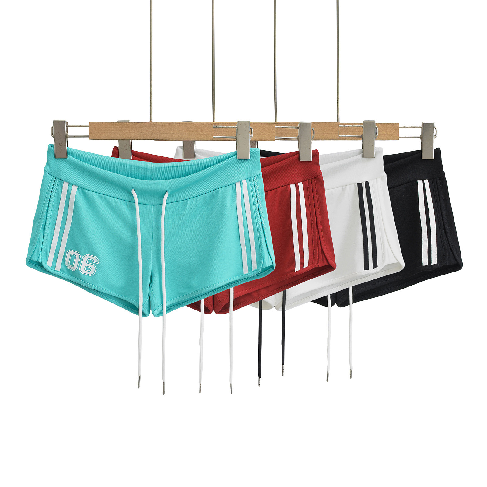 American Style Spice Girls Slim-Fit Sports Shorts Women's Summer New Low Waist Tight Drawstring Striped Casual Hot Pants