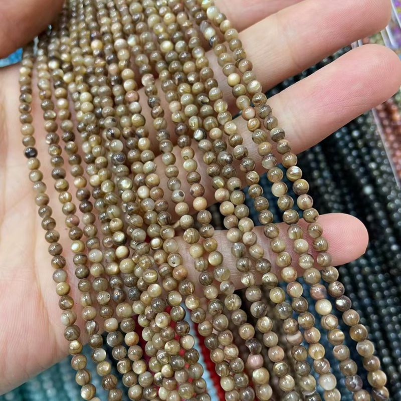 Picture of 3mm Natural Freshwater Shell Beads Round Beads Colorful DIY Jewelry Accessories Hairpin Shell Beads Bracelet Necklace Clavicle Chain Beads