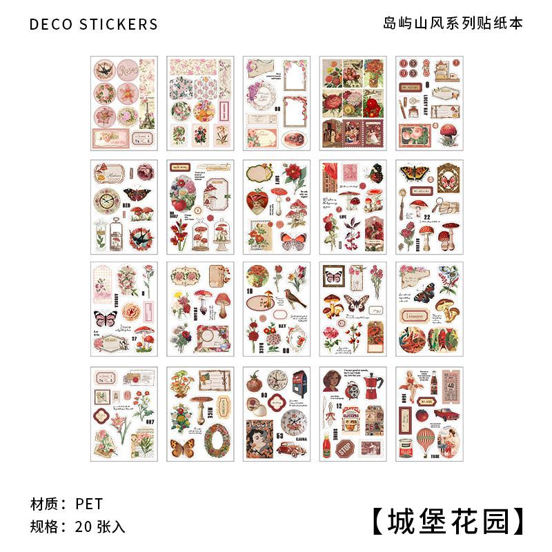 Picture of Island Mountain Wind Series Infeel.Me PET Sticker Book Retro Picture Book Book Material Decorative Sticker 20