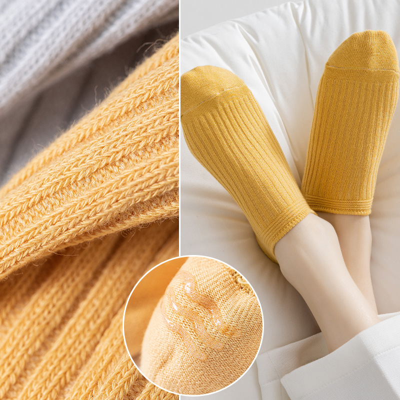Picture of Double-Needle Socks 7A Antibacterial and Deodorant Boat Socks for Women Spring and Summer Cotton Socks Silicone Non-Slip Shallow Mouth Invisible Women's Cotton Socks